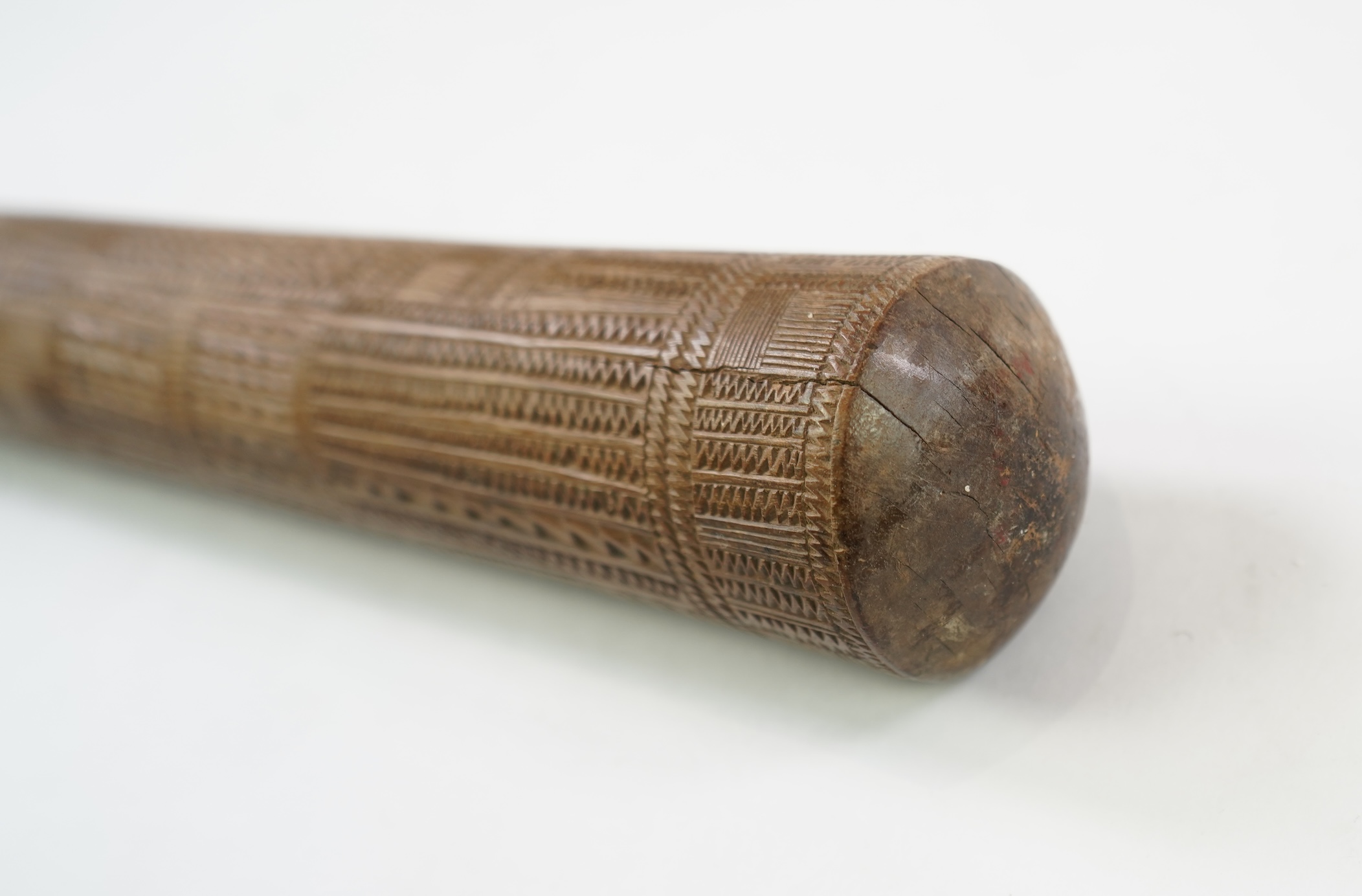 A Fijian carved pole club, bowai, 19th century